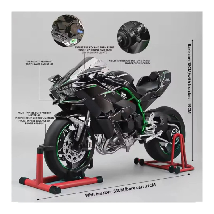 ماکت موتور ناب سل مدل کاوازاکی نینجا h2r دودزا شارژی کد H2Rninja1:6